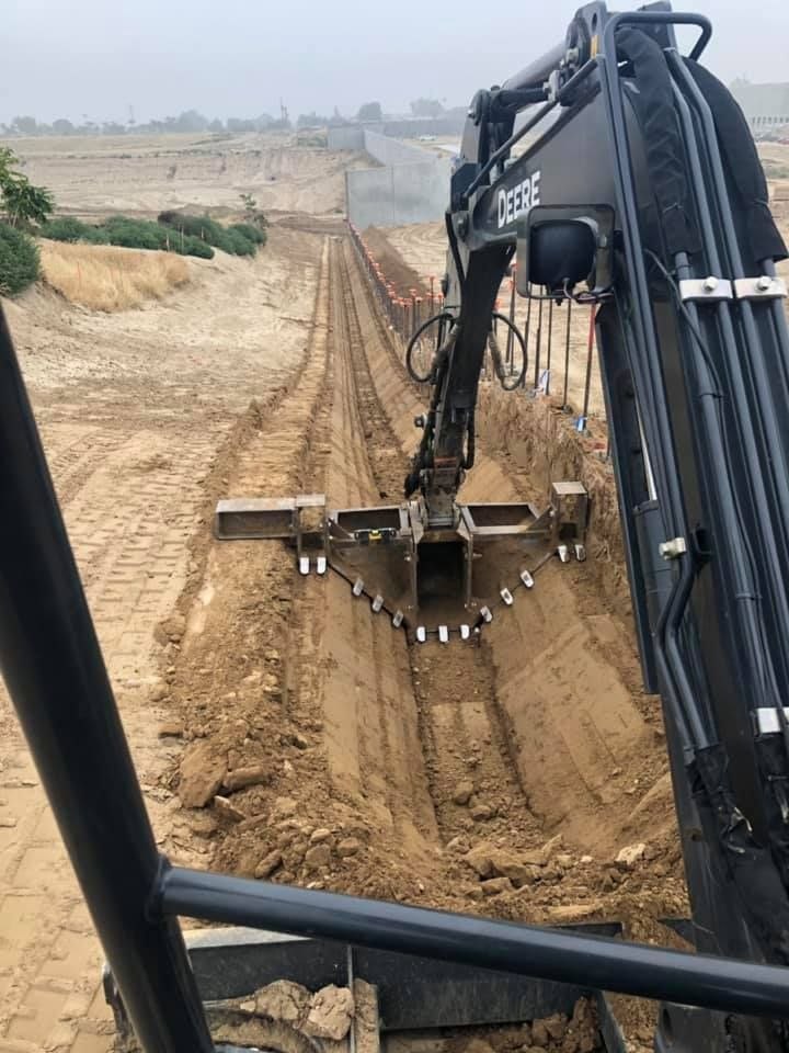 Excavator working on construction site